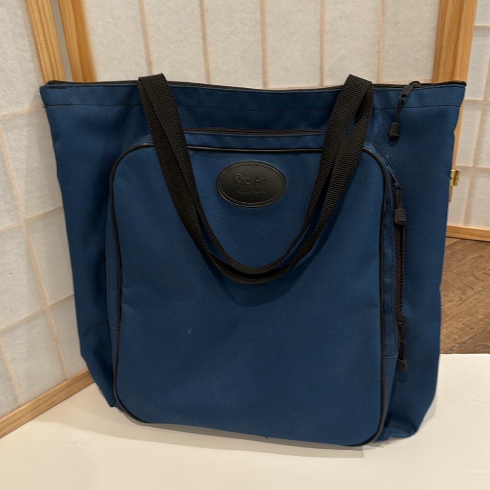 Roz Art Portfolio Bag -Navy Blue Canvas